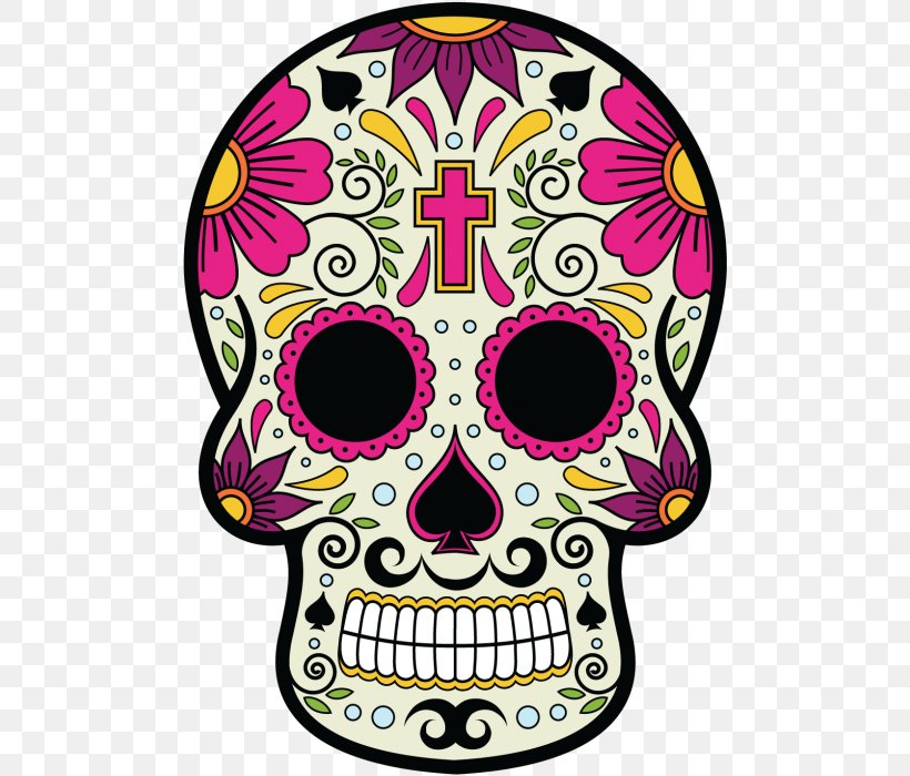 Calavera Skull And Crossbones Day Of The Dead Mexican Cuisine Death, PNG, 490x700px, Calavera, Art, Bone, Day Of The Dead, Death Download Free
