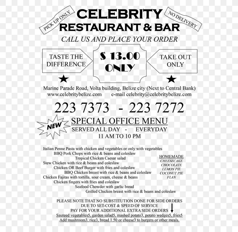 Celebrity Restaurant & Bar Menu Dinner Saumur, PNG, 606x800px, Menu, Area, Bar, Belize City, Black And White Download Free