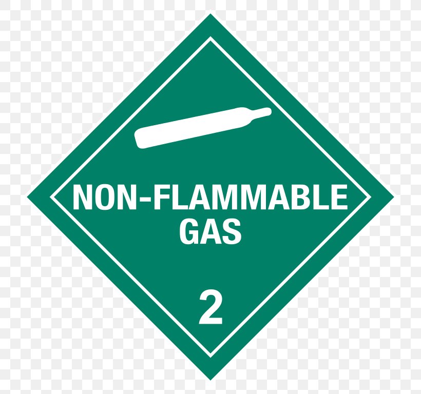 HAZMAT Class 2 Gases Dangerous Goods Combustibility And Flammability Placard, PNG, 768x768px, Hazmat Class 2 Gases, Adhesive, Area, Brand, Chemical Substance Download Free