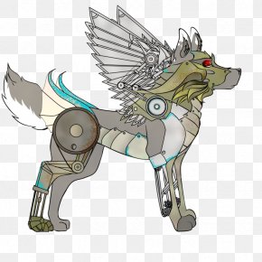 Cyborg Winged Wolf Drawings - Canidae Horse Illustration Dog Cartoon PNG
