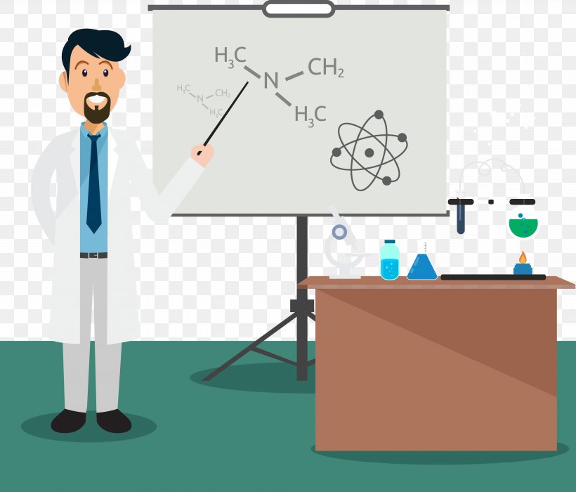 Chemistry Teacher, PNG, 4056x3463px, Chemistry, Blackboard, Blue, Cartoon, Communication Download Free