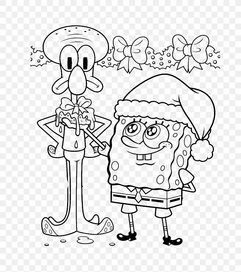 Squidward Tentacles Patrick Star Coloring Book Christmas Day It's A SpongeBob Christmas!, PNG, 700x923px, Watercolor, Cartoon, Flower, Frame, Heart Download Free