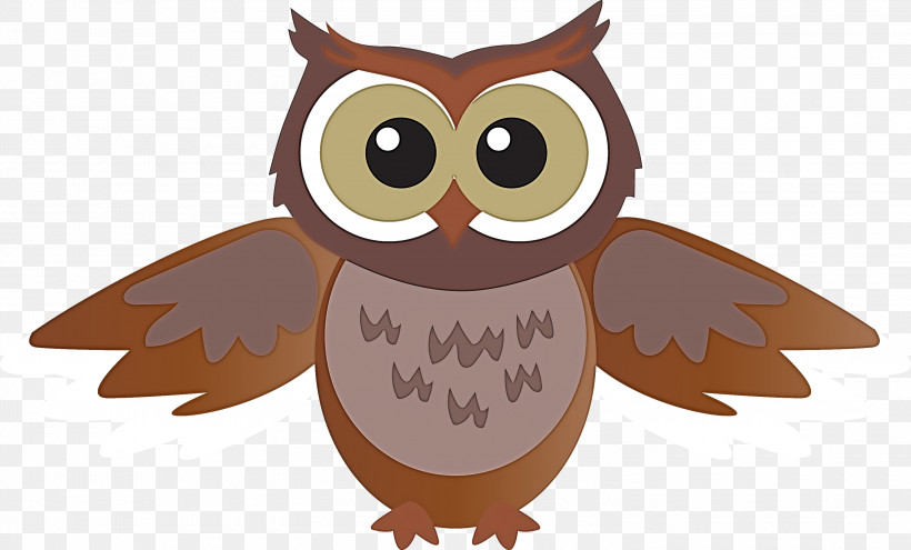Owl Eastern Screech Owl Bird Cartoon Bird Of Prey, PNG, 3000x1812px, Watercolor Owl, Animation, Bird, Bird Of Prey, Brown Download Free