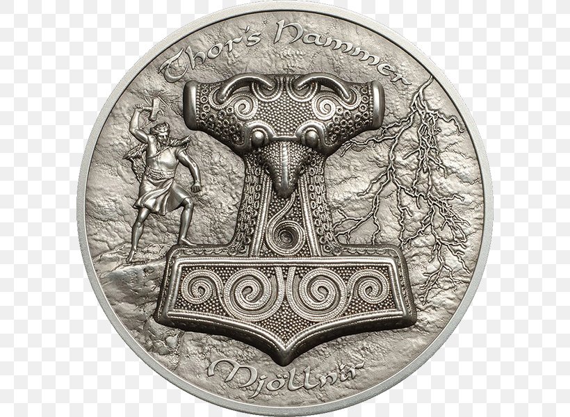 Thor Mjölnir Lituus Augur Coin, PNG, 600x600px, Thor, Aegis, Augur, Coin, Commemorative Coin Download Free