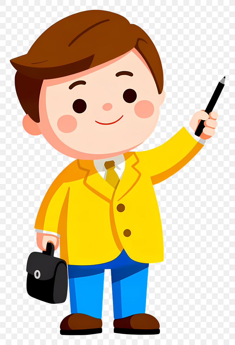 Cute Boy With Yellow Jacket PNG