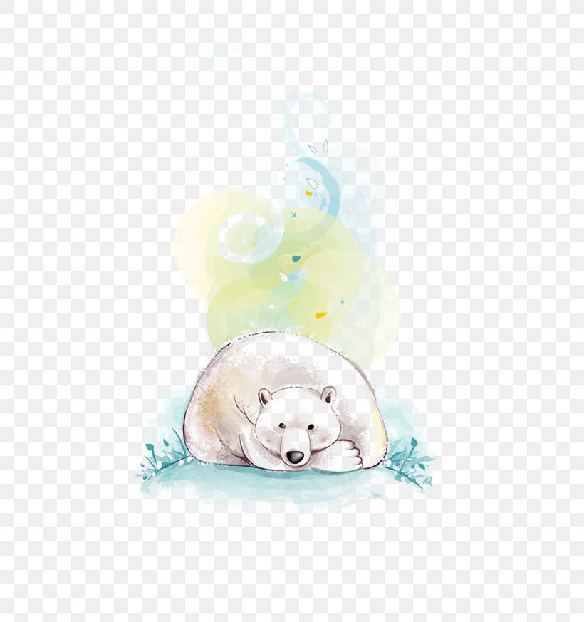 Polar Bear Great Pyrenees Illustration, PNG, 564x873px, Watercolor, Cartoon, Flower, Frame, Heart Download Free