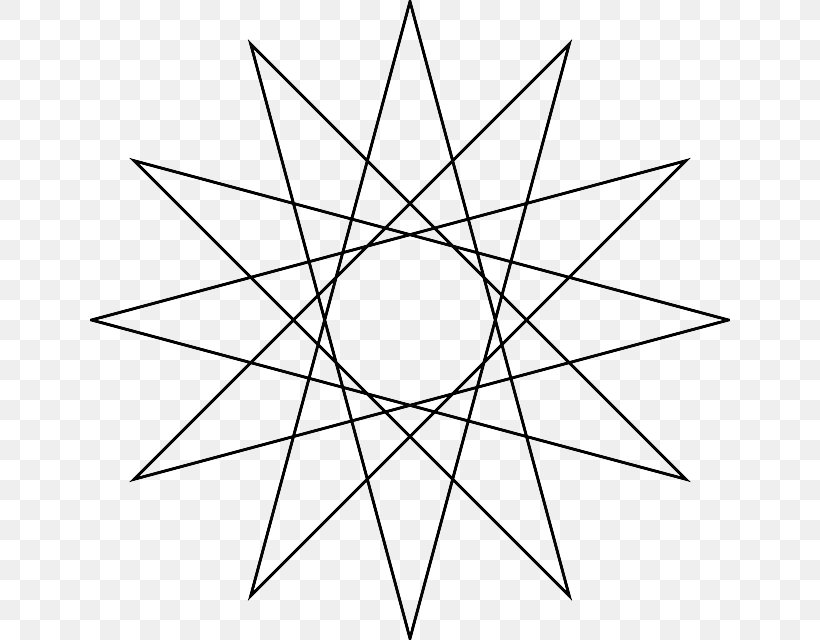 Star Polygon Regular Polygon Geometry, PNG, 640x640px, Polygon, Area, Black And White, Concave Polygon, Diagram Download Free