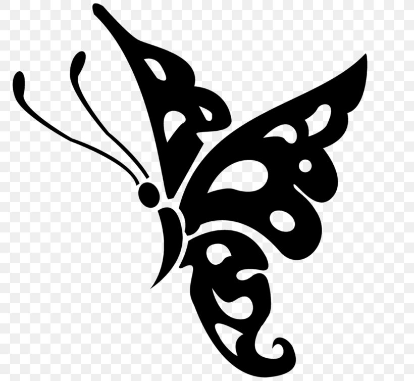 Butterfly Drawing Stencil Clip Art, PNG, 784x754px, Butterfly, Art, Artwork, Black And White, Drawing Download Free