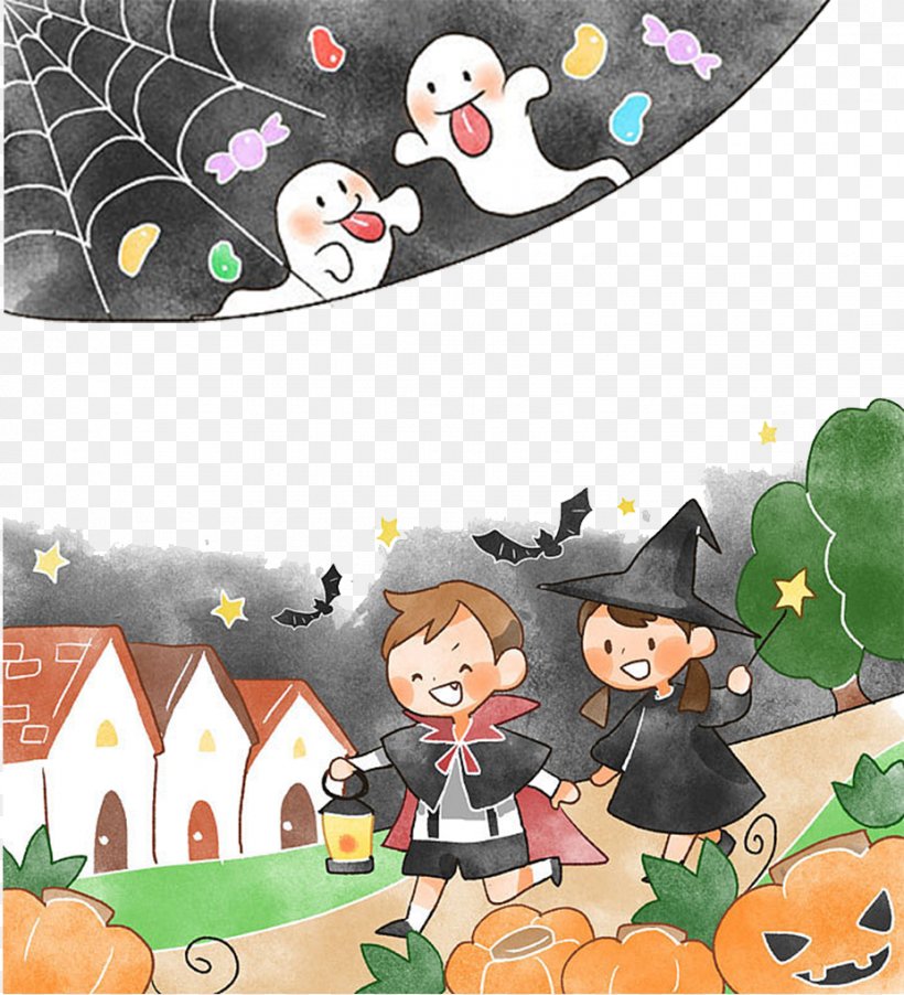 Halloween Poster Illustration, PNG, 927x1020px, Halloween, Art, Cartoon, Dots Per Inch, Fiction Download Free