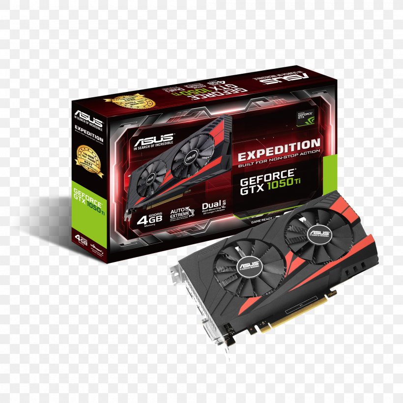 Graphics Cards & Video Adapters NVIDIA GeForce GTX 1050 Ti GDDR5 SDRAM 英伟达精视GTX, PNG, 2000x2000px, Graphics Cards Video Adapters, Asus, Computer Component, Computer Cooling, Digital Visual Interface Download Free