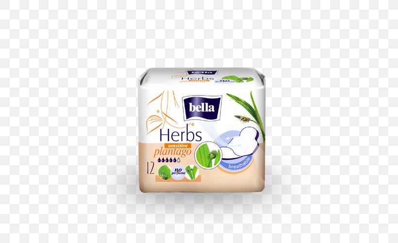 Bella Sanitary Napkin Herb Ribwort Plantain Pantyliner, PNG, 500x500px, Bella, Always, Brand, Extract, Feminine Sanitary Supplies Download Free