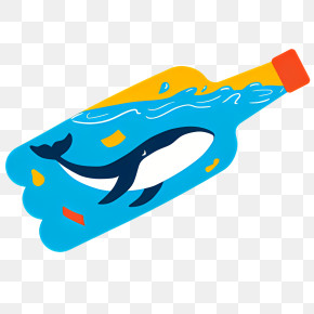 Animal In Bottle - Creative Whale In Bottle Illustration PNG
