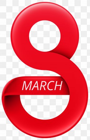 March 8 Red Clipart Image - March 8 Clip Art PNG