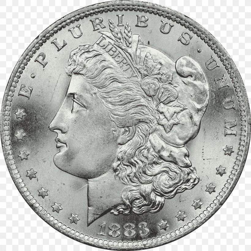 Dollar Coin Silver Morgan Dollar Peace Dollar, PNG, 1000x1000px, Coin, Ancient History, Black And White, Currency, Dollar Download Free
