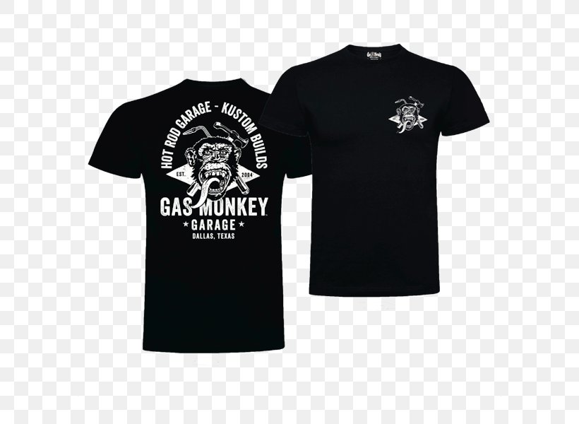 T-shirt Gas Monkey Garage Hoodie Sleeve, PNG, 600x600px, Tshirt, Active Shirt, Black, Bluza, Brand Download Free