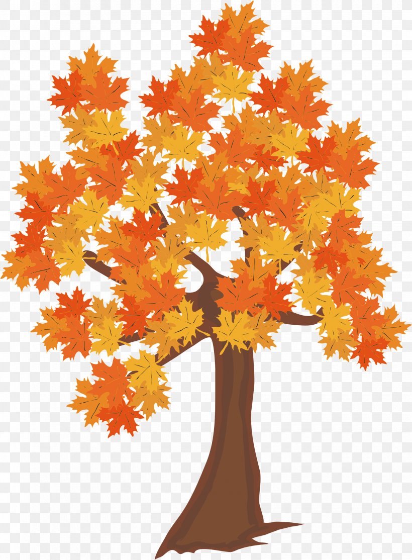 Graphic Design Autumn Season Tree, PNG, 1840x2500px, Autumn, Branch, Flowering Plant, Green, Illustrator Download Free