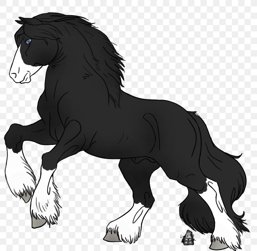 Mane Pony Gypsy Horse Mustang Foal, PNG, 800x800px, Mane, Black, Black And White, Carnivoran, Cartoon Download Free