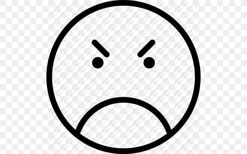 Smiley Anger Emoticon Clip Art, PNG, 512x512px, Smiley, Anger, Area, Black And White, Blog Download Free