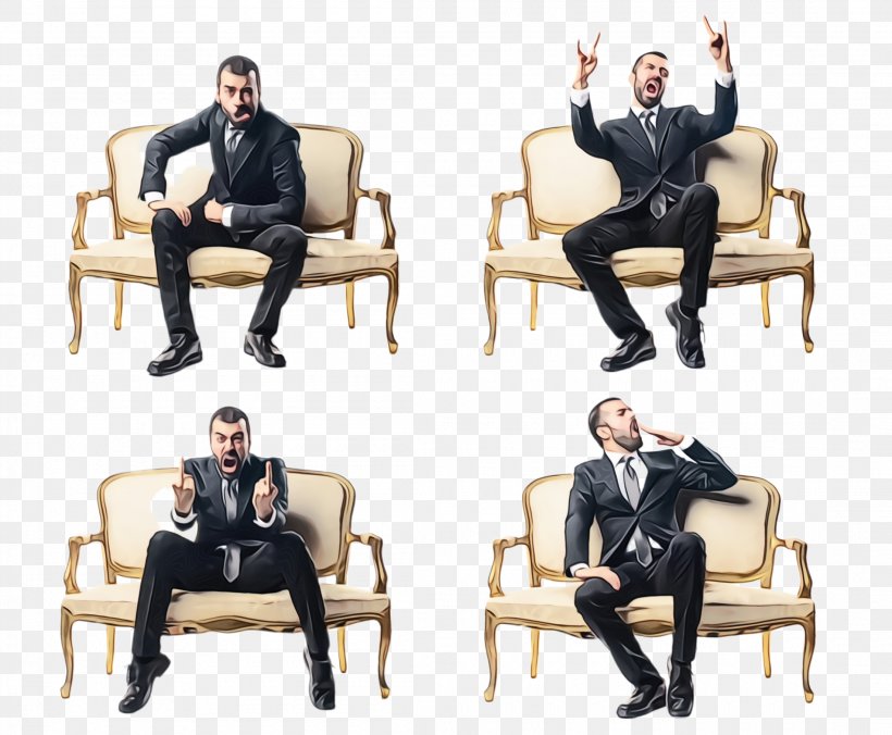 Chair Sitting Furniture Gentleman Fun, PNG, 2200x1816px, Watercolor, Businessperson, Chair, Conversation, Fun Download Free