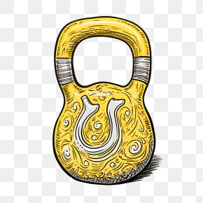 Workout - Vintage Gold Decorative Kettlebell Illustration PNG