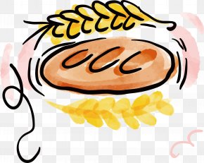 Wheat Bread Design - Croissant Bread Watercolor Painting Baking Clip Art PNG