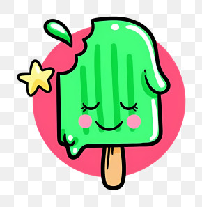 Green Popsicle - Cute Green Popsicle With A Bite PNG
