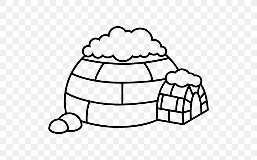 Igloo North Pole Clip Art, PNG, 512x512px, Igloo, Area, Black And White, Building, Drawing Download Free