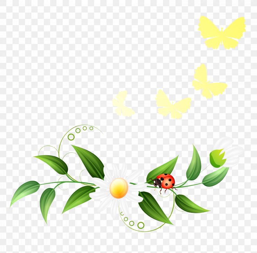 Spring Clip Art, PNG, 6163x6057px, Spring, Art, Branch, Butterfly, Color Download Free
