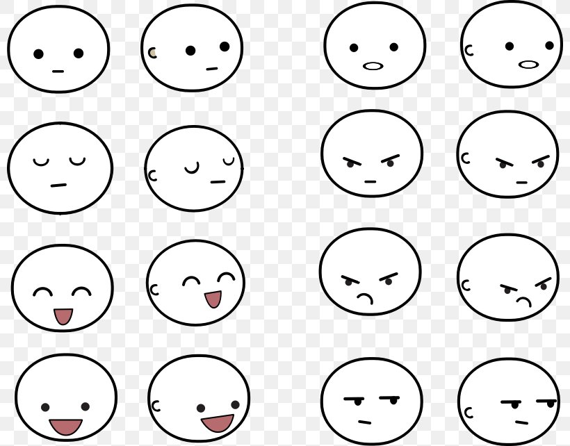 Facial Expression Smiley Face Clip Art, PNG, 800x642px, Facial Expression, Area, Black And White, Cartoon, Drawing Download Free