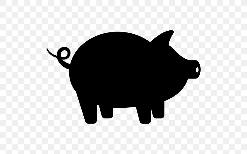 Pig Vector, PNG, 512x512px, Pig, Black, Black And White, Carnivoran, Farm Download Free