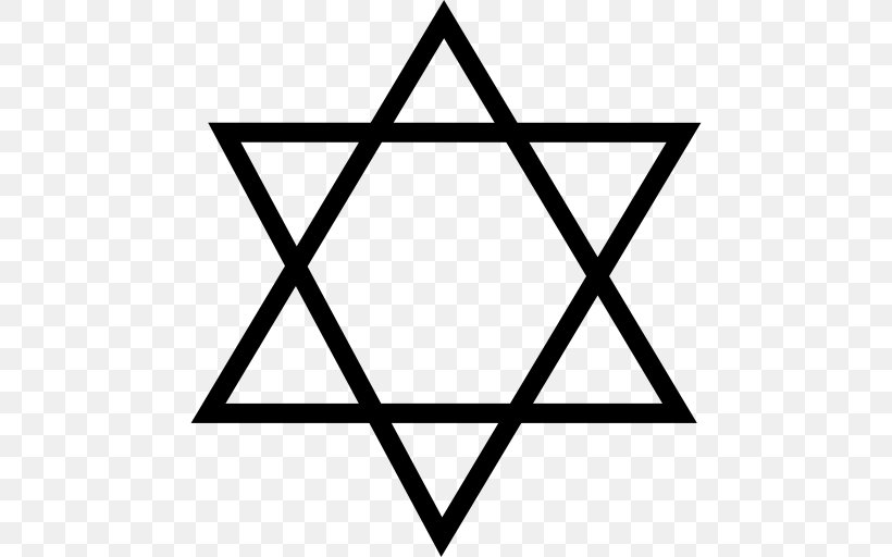 Star Of David Judaism Clip Art, PNG, 512x512px, Star Of David, Area, Black, Black And White, David Download Free