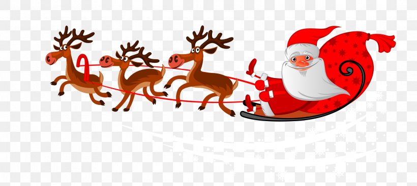 Santa Claus, PNG, 2169x972px, Santa Claus, Christmas, Christmas Eve, Deer, Reindeer Download Free