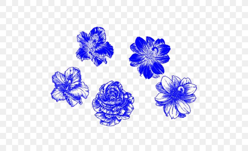 Blue Pen Drawing Flower, PNG, 500x500px, Blue, Body Jewelry, Cobalt Blue, Color, Cut Flowers Download Free