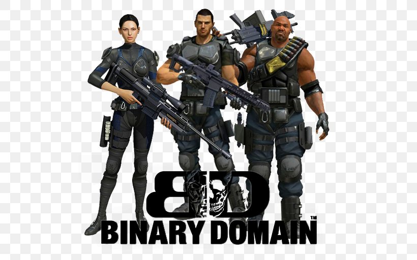 Binary Domain Sega Xbox 360 PlayStation 3 Game, PNG, 512x512px, Binary Domain, Action Figure, Action Film, Binary Number, Figurine Download Free