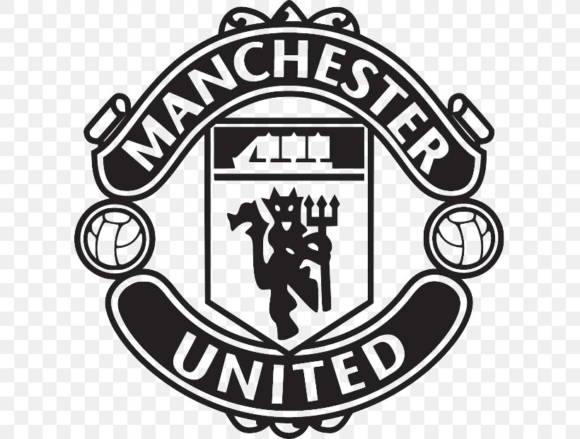 Manchester United F.C. Logo Image Drawing, PNG, 611x620px, Manchester United Fc, Area, Black, Black And White, Brand Download Free