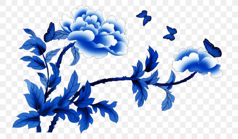Flower Blue And White Pottery Floral Design Peony Motif, PNG, 750x479px, Flower, Blue, Blue And White Pottery, Blue Rose, Botany Download Free