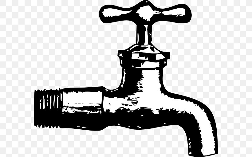 Tap Water Sink Clip Art, PNG, 600x511px, Tap, Bathroom, Black, Black And White, Monochrome Download Free