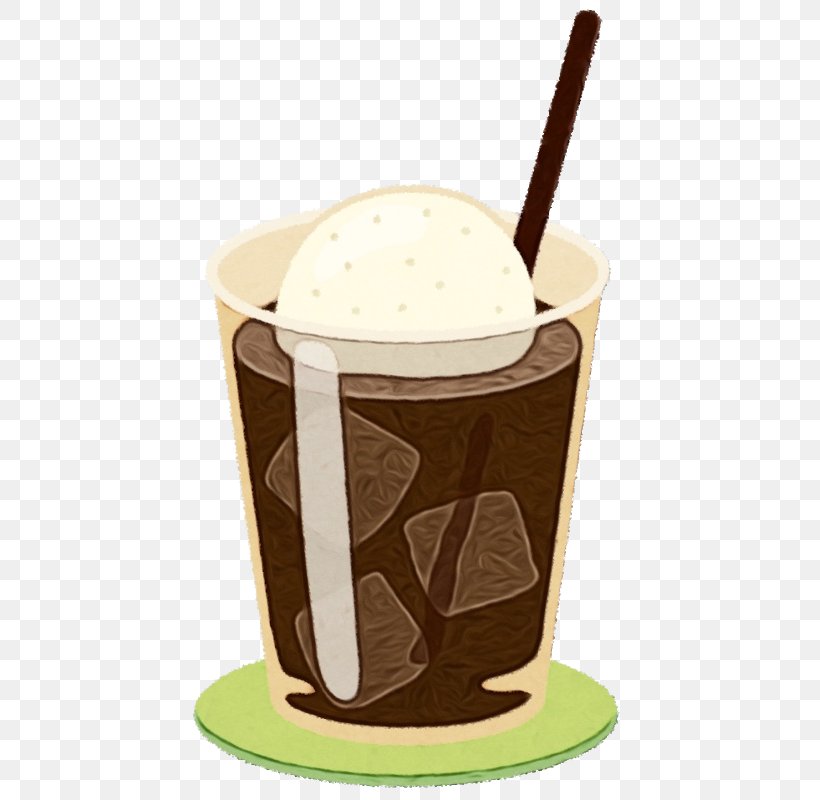Iced Coffee, PNG, 585x800px, Watercolor, Chocolate Ice Cream, Dessert, Drink, Floats Download Free