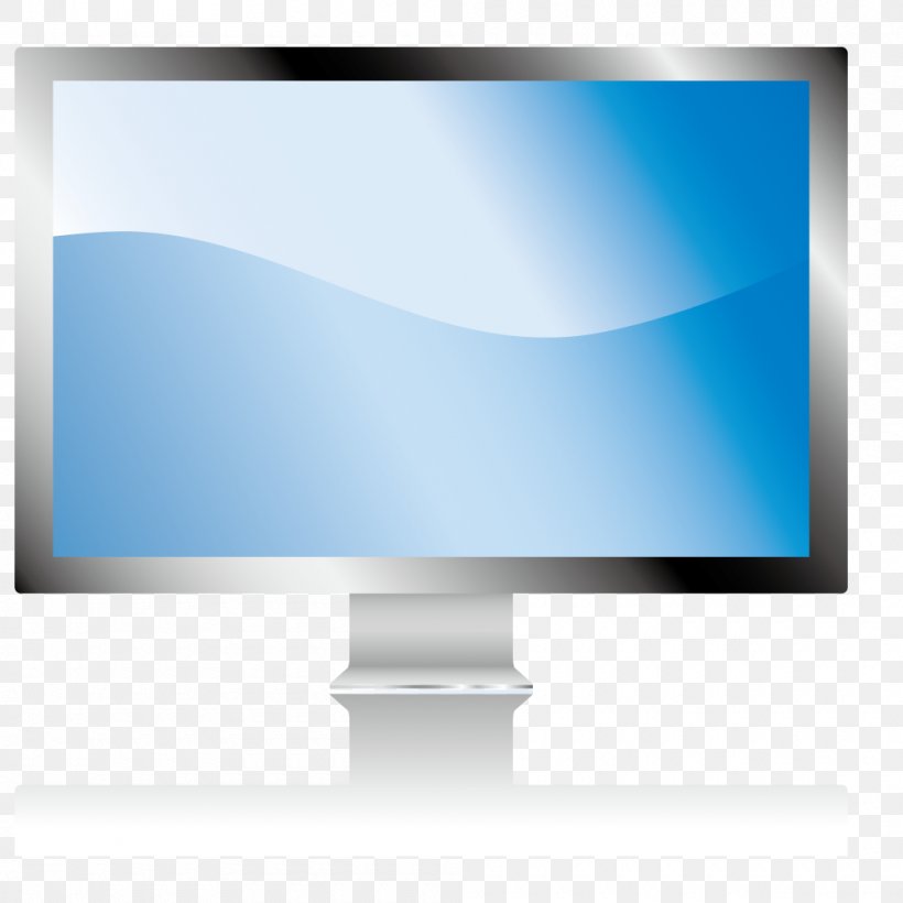 Computer Monitor LCD Television Information Technology, PNG, 1000x1000px, Computer, Blue, Brand, Computer Icon, Computer Monitor Download Free