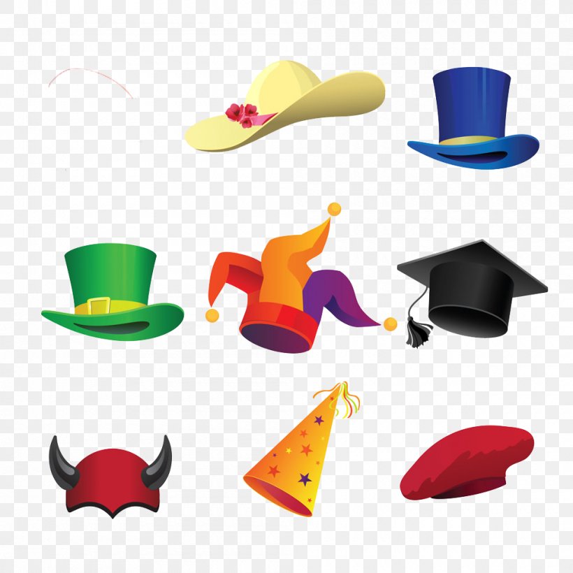 Six Thinking Hats Party Hat Cartoon, PNG, 1000x1000px, Six Thinking Hats, Cap, Carnival, Cartoon, Clown Download Free