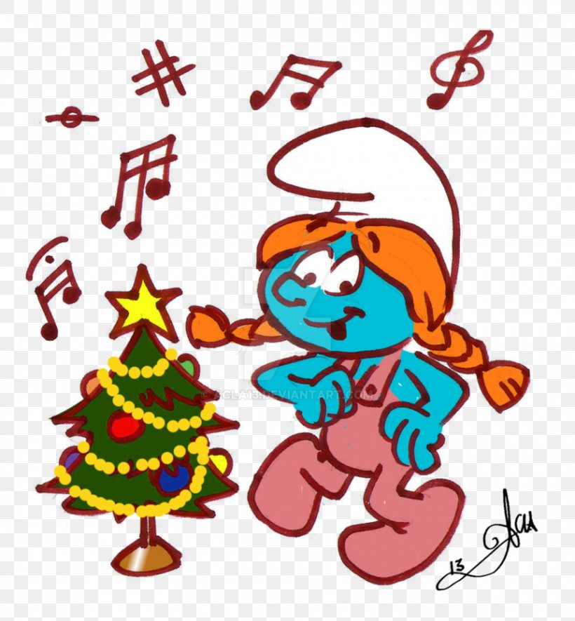The Smurfette Christmas Tree The Smurfs, PNG, 860x929px, Smurfette, Area, Art, Artwork, Christmas Download Free