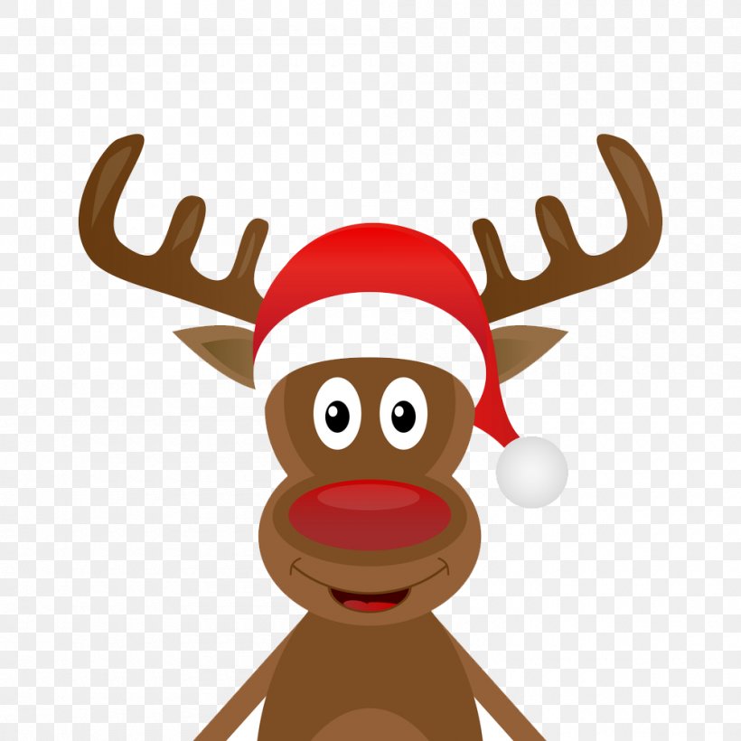 Santa Claus Reindeer Sticker Christmas Day Label, PNG, 1000x1000px, Santa Claus, Animation, Antler, Bag, Birthday Download Free