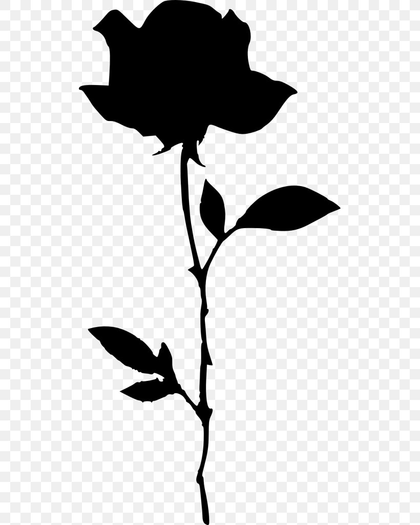 Silhouette Drawing Rose, PNG, 511x1024px, Silhouette, Artwork, Black And White, Branch, Drawing Download Free