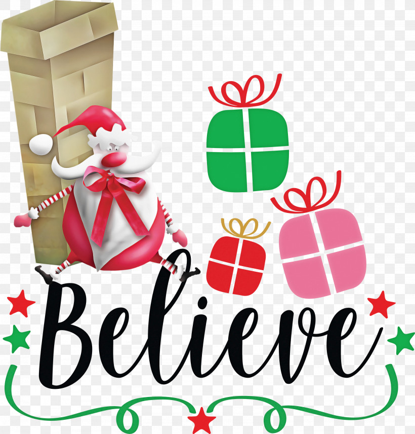 Believe Santa Christmas, PNG, 2871x3000px, Believe, Christmas, Christmas Day, Christmas Ornament, Christmas Ornament M Download Free