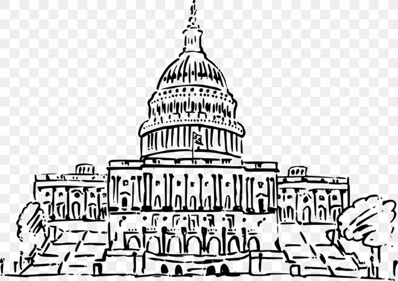United States Capitol United States Congress Clip Art, PNG, 4000x2833px, United States Capitol, Artwork, Black And White, Building, Facade Download Free
