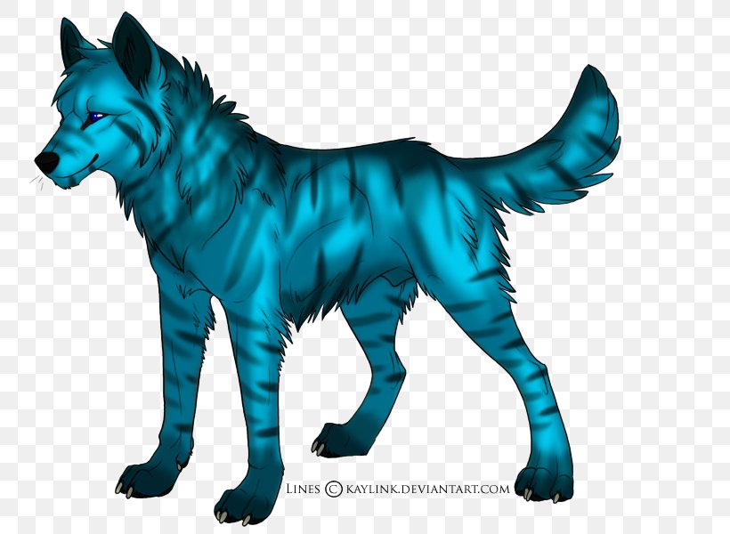 black and blue wolf drawing