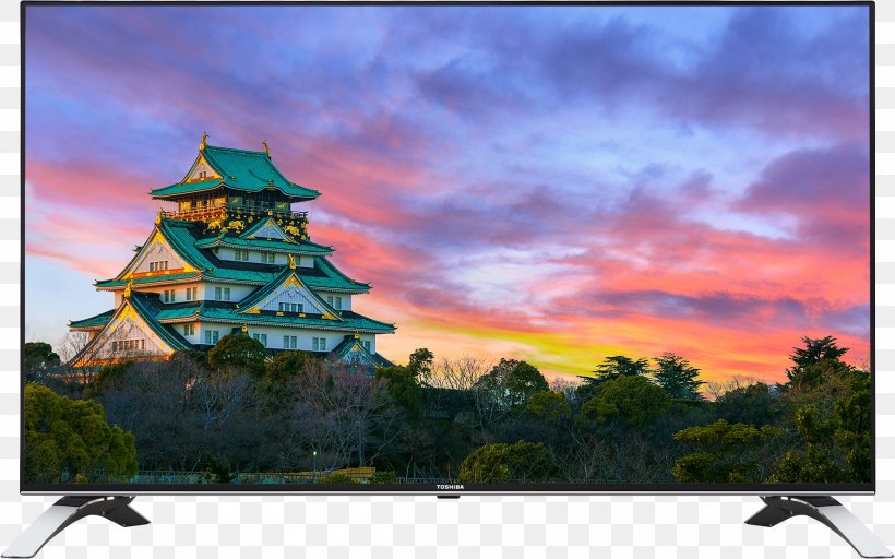 Toshiba High-definition Television LED-backlit LCD 4K Resolution, PNG, 2000x1250px, 4k Resolution, Toshiba, Building, Cloud, Dawn Download Free