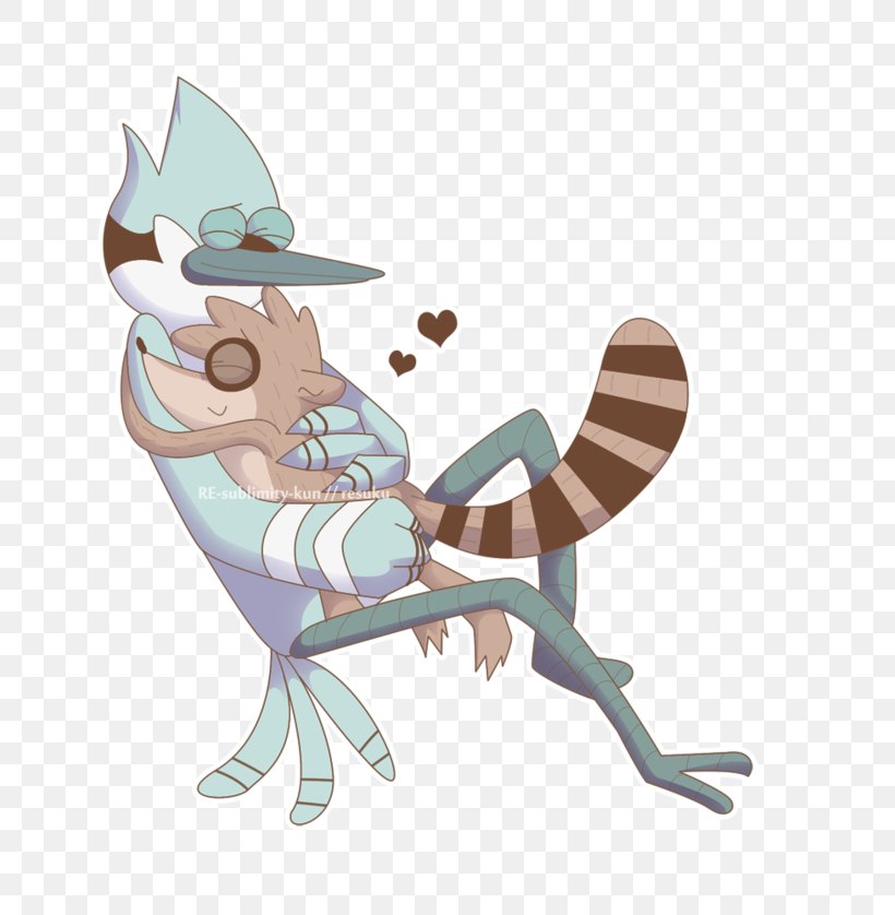 Rigby Mordecai Skips Cartoon Network, PNG, 800x838px, Watercolor, Cartoon, Flower, Frame, Heart Download Free