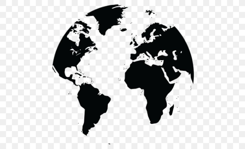 World Map Globe Cartography, PNG, 500x500px, World, Black, Black And White, Cartography, Earth Download Free