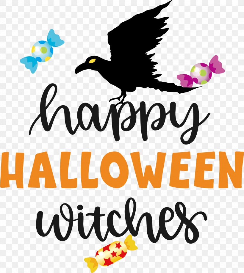 Happy Halloween, PNG, 2677x3000px, Happy Halloween, Beak, Birds, Line, Logo Download Free
